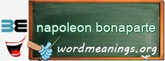 WordMeaning blackboard for napoleon bonaparte